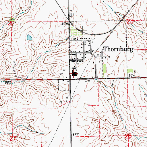 Topographic Map of Tri - County High School, IA