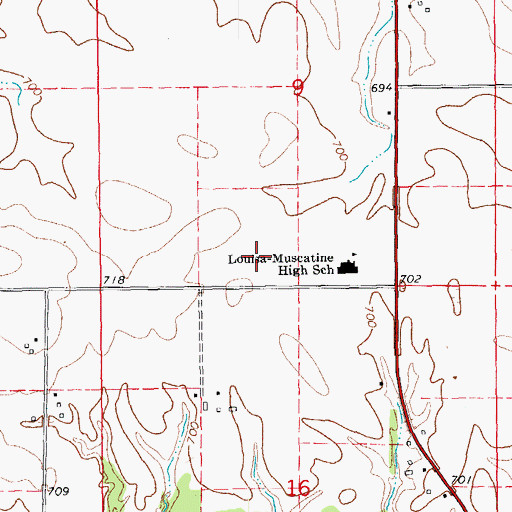 Topographic Map of Louisa - Muscatine Elementary School, IA