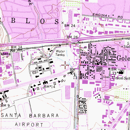 Topographic Map of Las Vegas Creek, CA
