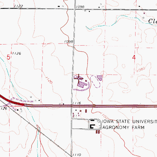 Topographic Map of United Community Elementary School, IA