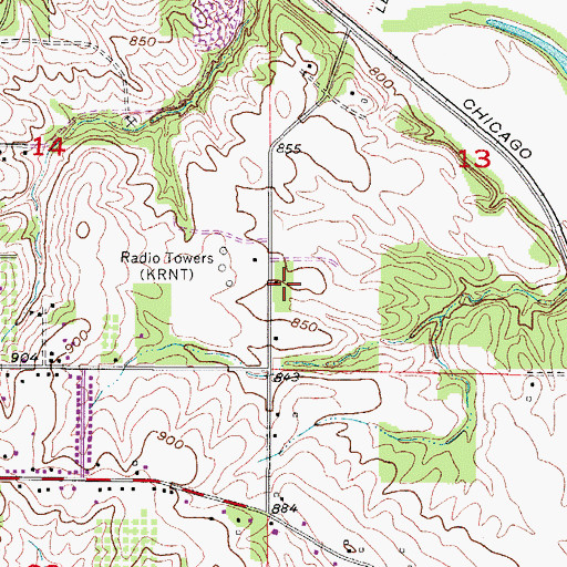 Topographic Map of River Woods Elementary School, IA