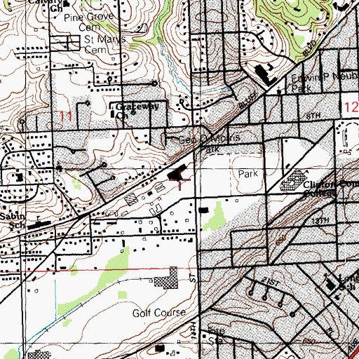 Topographic Map of Bluff Elementary School, IA
