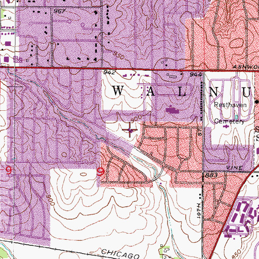 Topographic Map of Iowa Christian Academy, IA