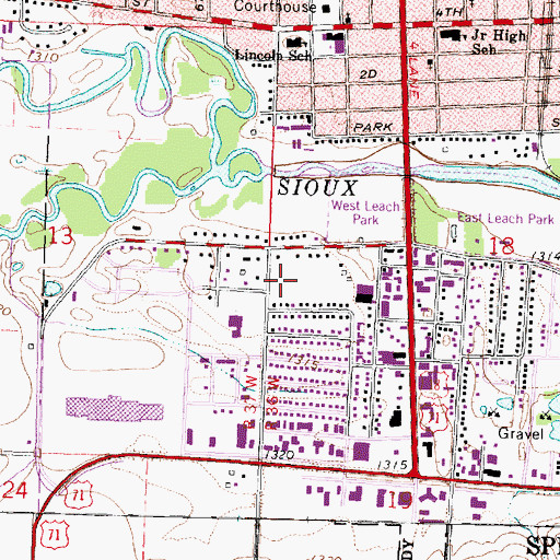 Topographic Map of Iowa Great Lakes Lutheran School, IA