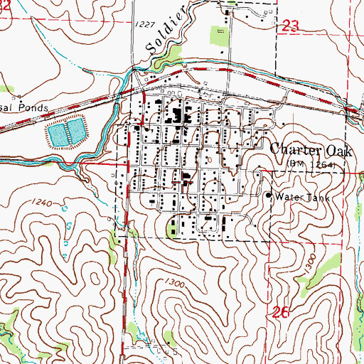 Topographic Map of Charter Oak - Ute Junior High School, IA
