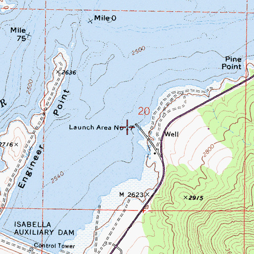 Topographic Map of Launch Area Number Seventeen, CA