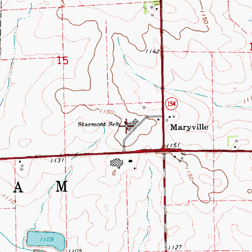 Topographic Map of Starmont High School, IA