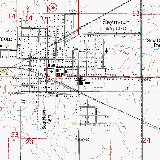 Topographic Map of Seymour High School, IA