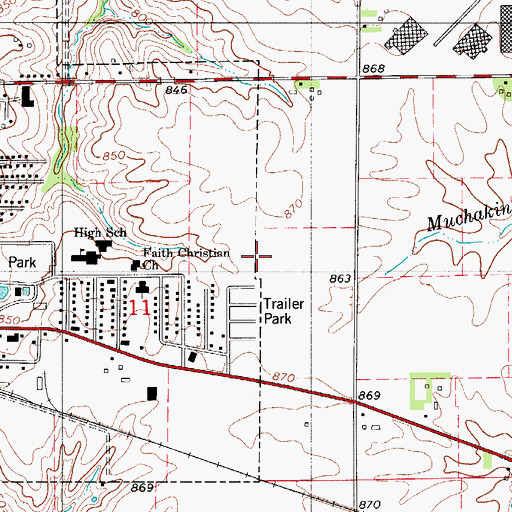 Topographic Map of Madison Elementary School, IA