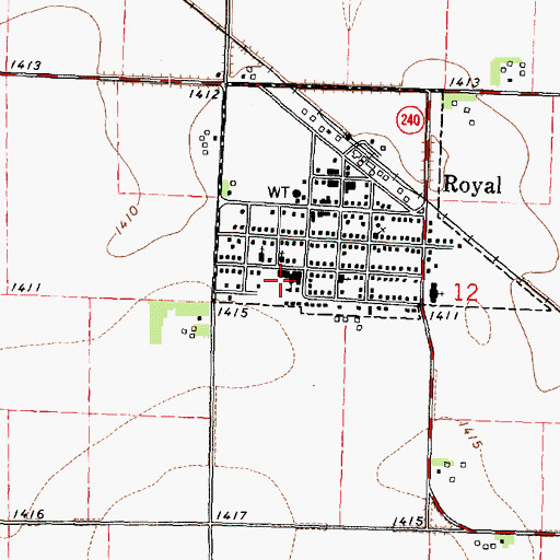 Topographic Map of Clay Central - Everly Elementary School at Royal, IA