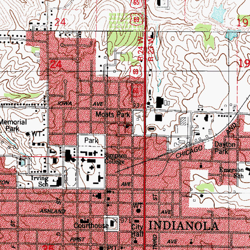 Topographic Map of Victory Christian Academy, IA
