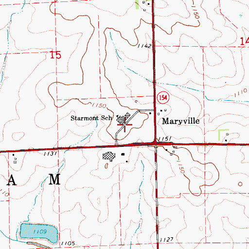 Topographic Map of Starmont Middle School, IA
