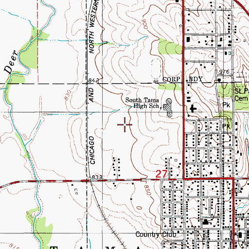 Topographic Map of South Tama County Elementary School, IA