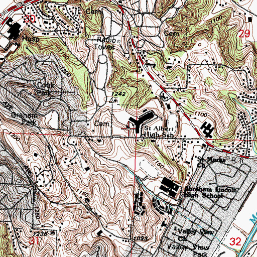 Topographic Map of Saint Albert Catholic Elementary School, IA