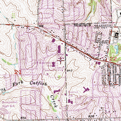 Topographic Map of Dubuque Lutheran School, IA