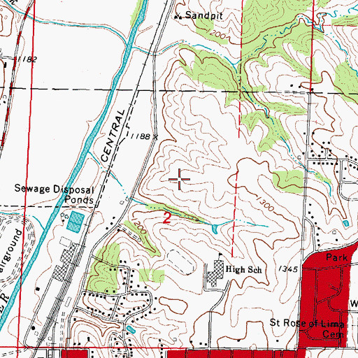 Topographic Map of Denison Middle School, IA