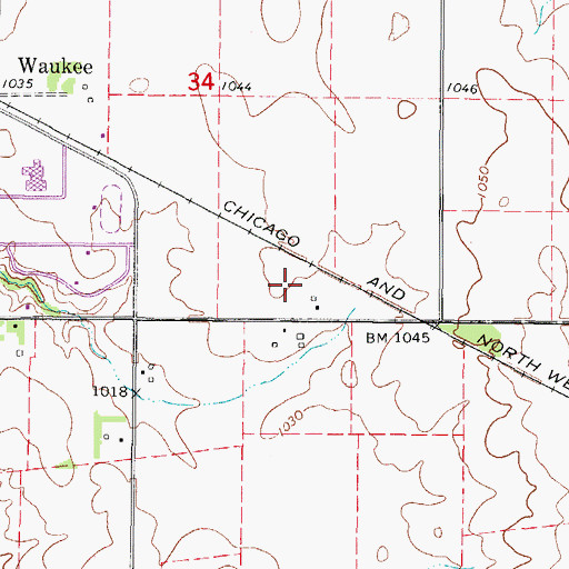 Topographic Map of Prairieview School, IA