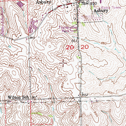 Topographic Map of Eleanor Roosevelt Middle School, IA