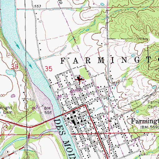 Topographic Map of Harmony Middle School, IA