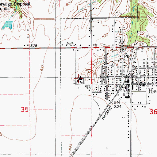 Topographic Map of Pekin Alternative High School, IA