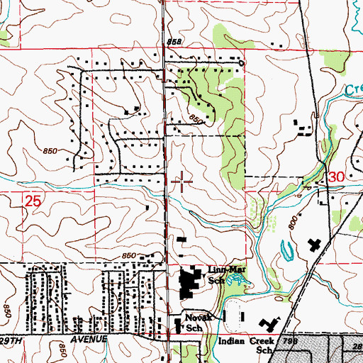 Topographic Map of Excelsior Middle School, IA