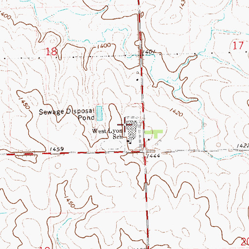 Topographic Map of West Lyon Junior High School, IA