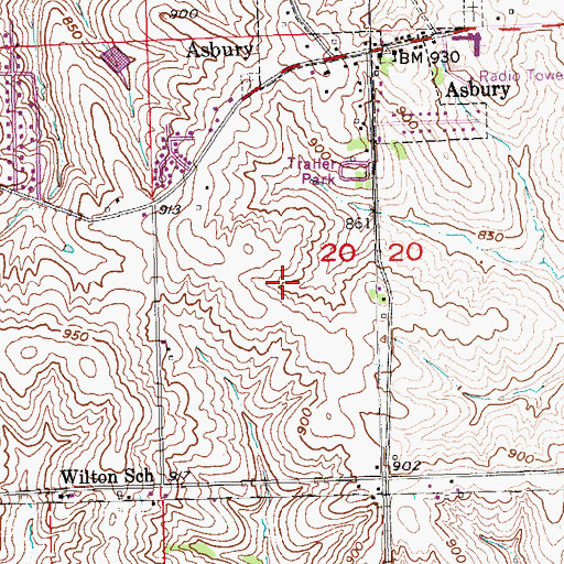 Topographic Map of Carver Elementary School, IA