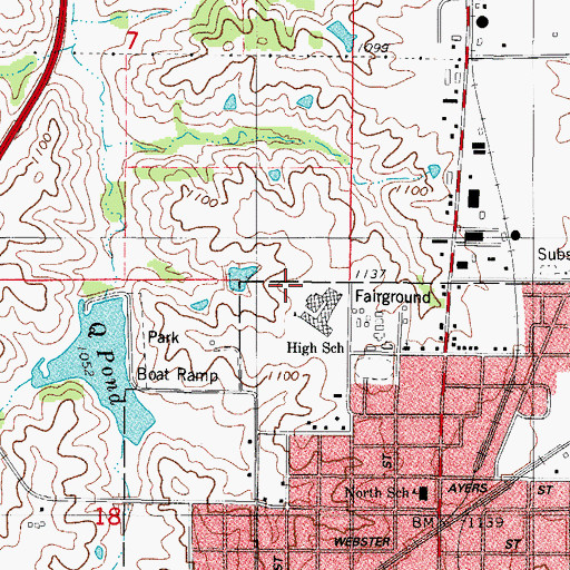 Topographic Map of Clarke Learning Center, IA