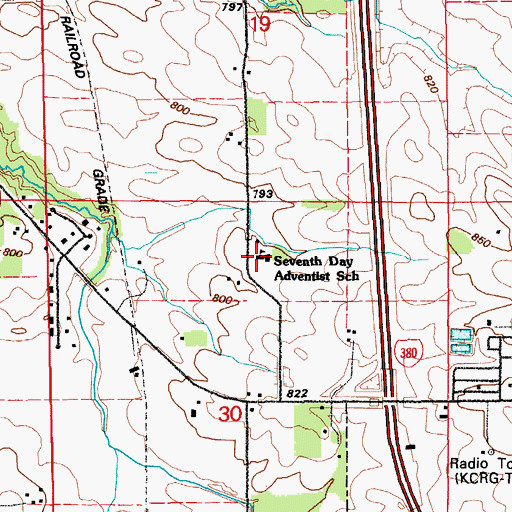 Topographic Map of J N Andrews Christian Academy, IA