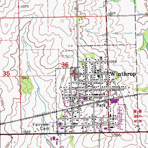 Topographic Map of East Buchanan Middle School, IA