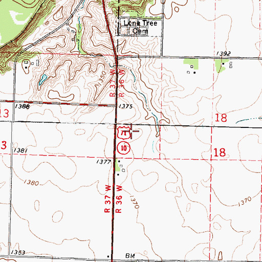 Topographic Map of Sioux Central High School, IA