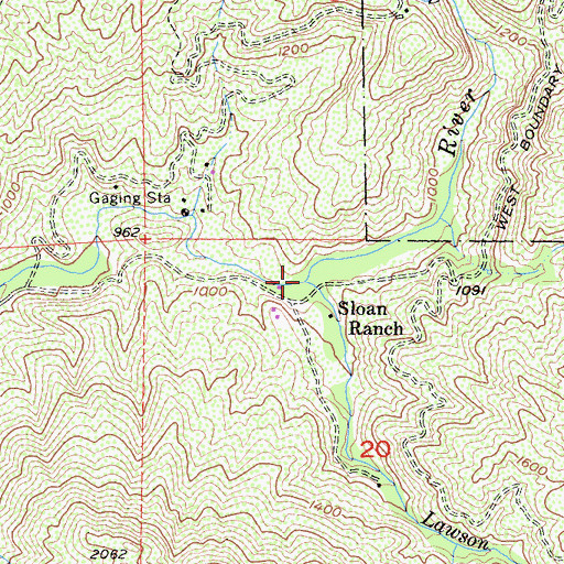 Topographic Map of Lawson Creek, CA