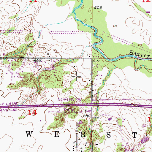 Topographic Map of Timber Ridge Elementary School, IA