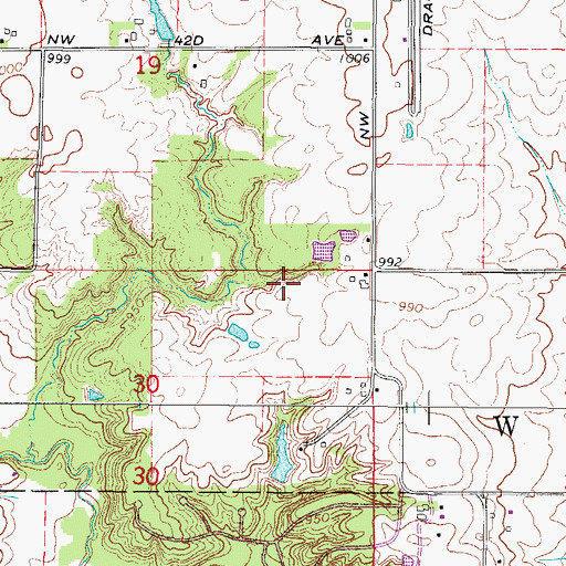 Topographic Map of Des Moines Christian School, IA