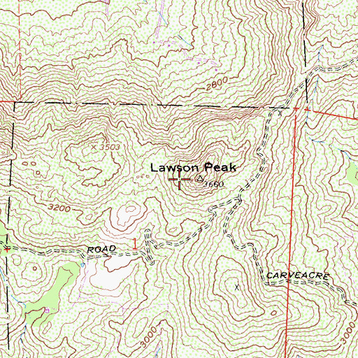 Topographic Map of Lawson Peak, CA