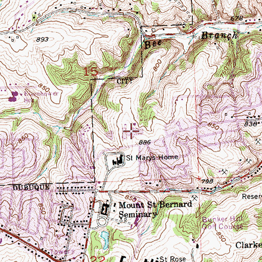 Topographic Map of Mazzuchelli Catholic Middle School, IA