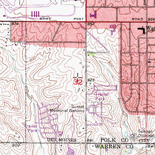 Topographic Map of Vatterott College - Des Moines, IA