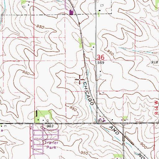 Topographic Map of Kaplan University - Cedar Falls Campus, IA