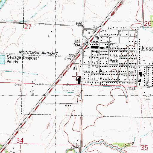 Topographic Map of Essex Junior - Senior High School, IA