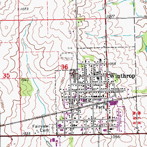 Topographic Map of East Buchanan High School, IA