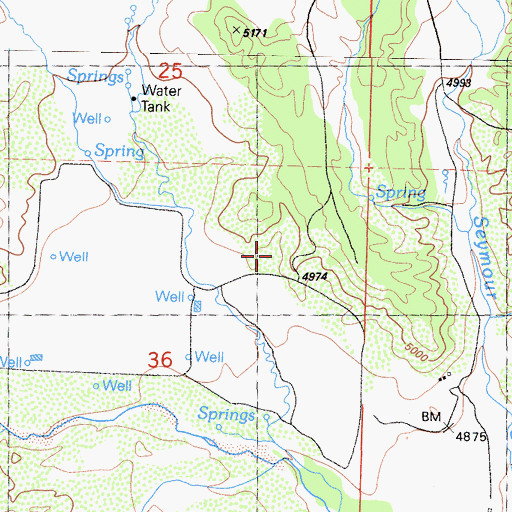 Topographic Map of Lazy T Ranch, CA
