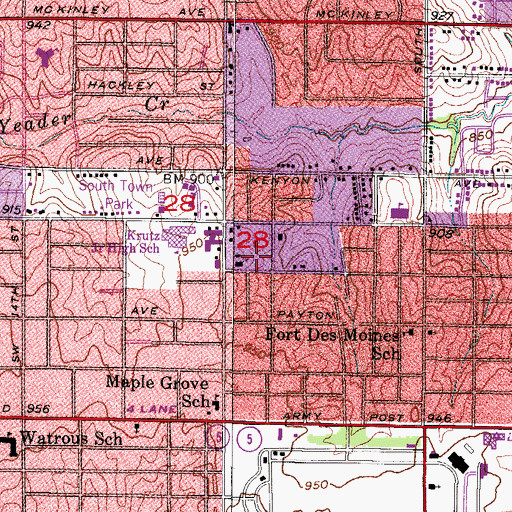Topographic Map of Christ the King School, IA