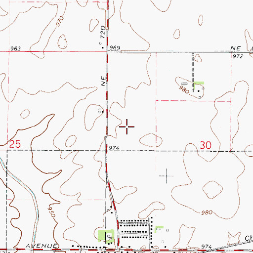 Topographic Map of Bondurant - Farrar High School, IA