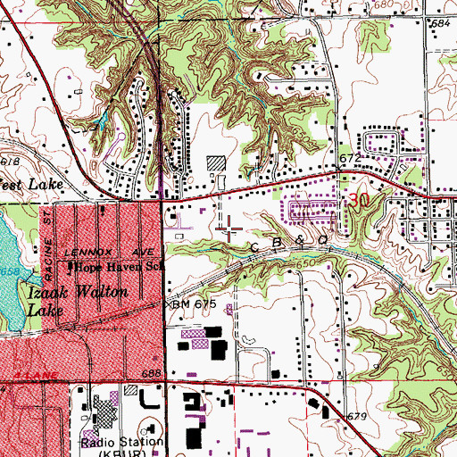 Topographic Map of Aldo Leopold Middle School, IA