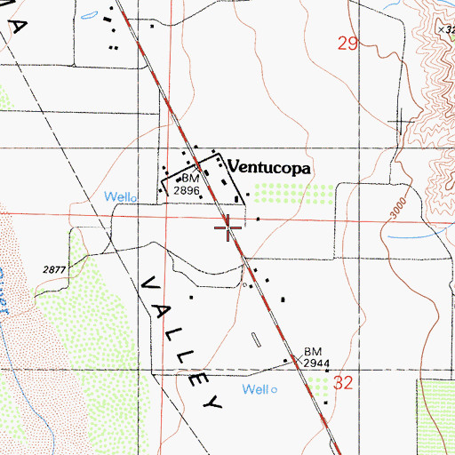 Topographic Map of Le Vezu Ranch, CA