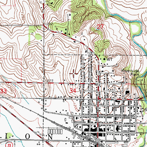 Topographic Map of Coon - Rapids - Bayard Intermediate School, IA