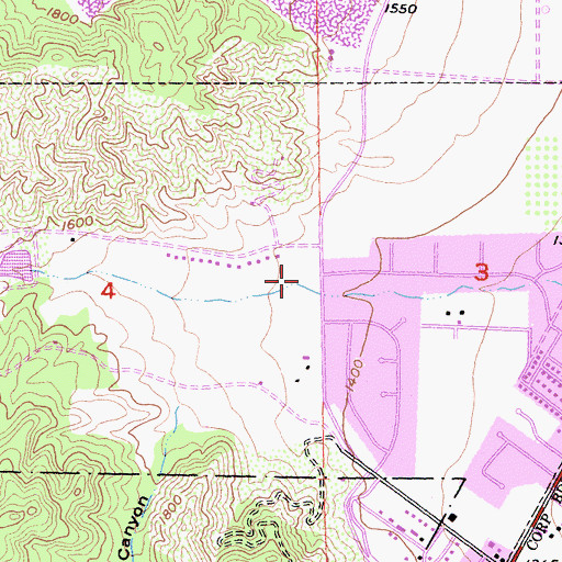 Topographic Map of Leach Canyon, CA
