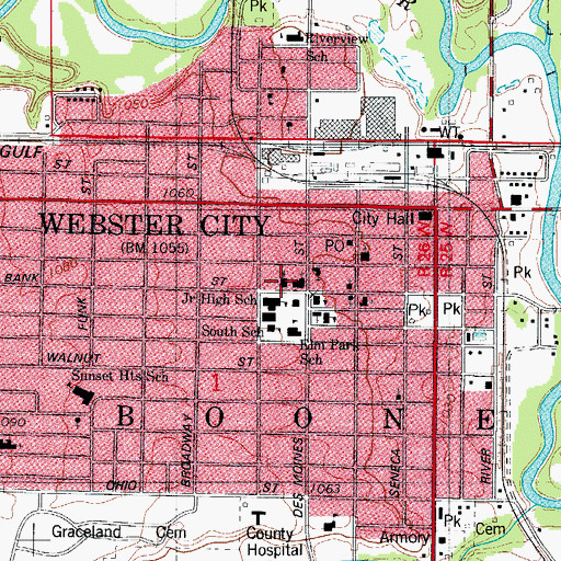 Topographic Map of Asbury Methodist Nursery School, IA