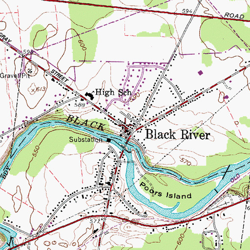 Topographic Map of Black River Ambulance Squad, NY