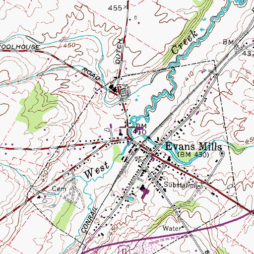 Topographic Map of Evans Mills Volunteer Ambulance Squad, NY